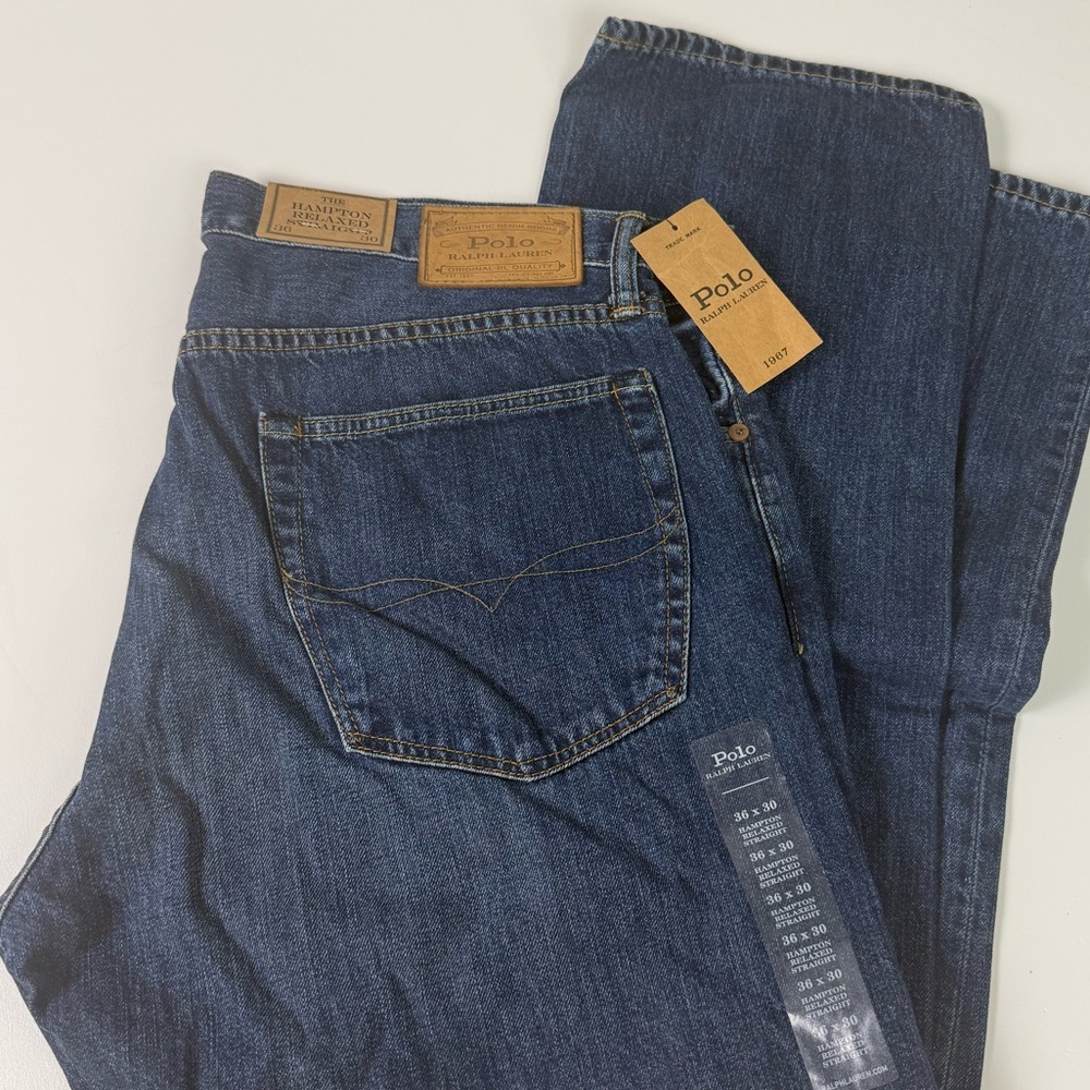 Polo Ralph Lauren Hampton Relaxed Straight Fit Cotton Denim Jeans Mens NWT